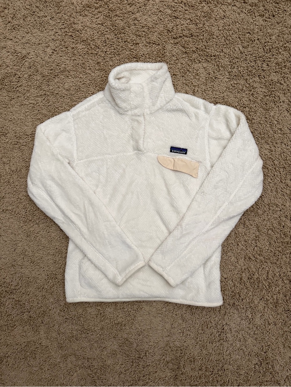 Patagonia Women’s Medium Synchilla Snap-T Fleece Pullover Cream Off White Jacket